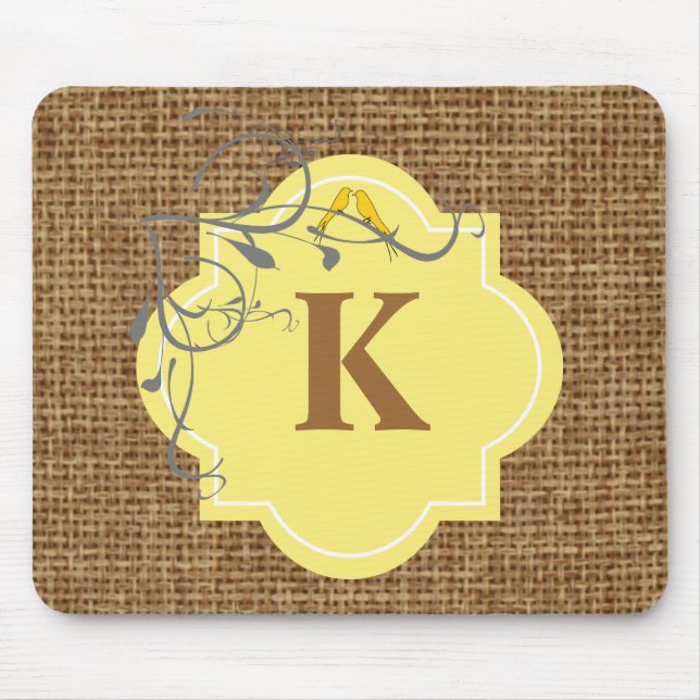 Mousepad Floral e serapilheira monogrammed (Frente)
