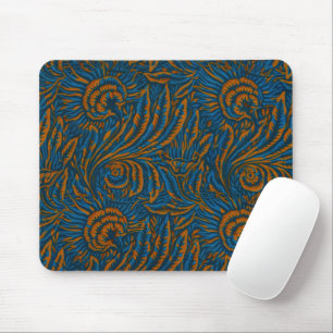 Mousepad Floral Elegance Blue & Dourado, Artes e Artesanato