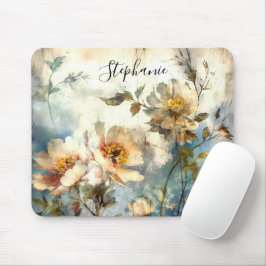 Mousepad Floral Etéreo Personalizado Escuro
