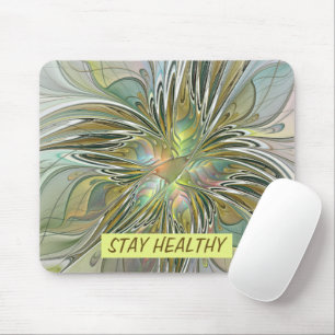 Mousepad Floral Fantasy Moderna Arte Fractal Flor Com Doura