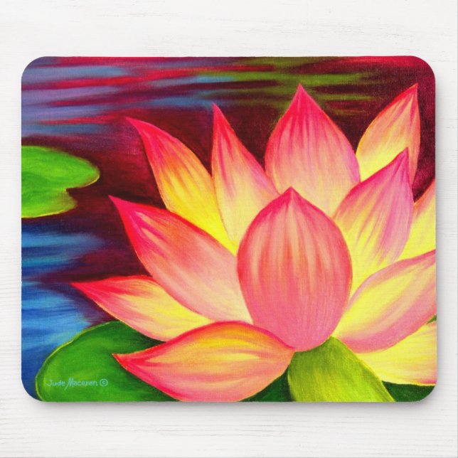 Mousepad Floral Flor do Lotus Rosa Moderno (Frente)