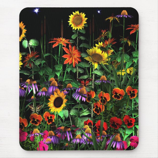 Mousepad Floral Flores À Noite Metade 2 (Frente)
