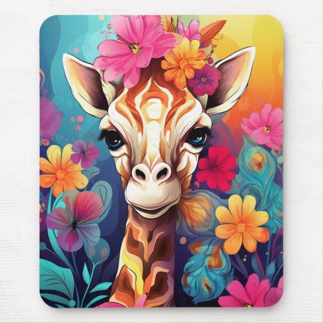 Mousepad Floral Girafa Portrait- 9321 (Frente)