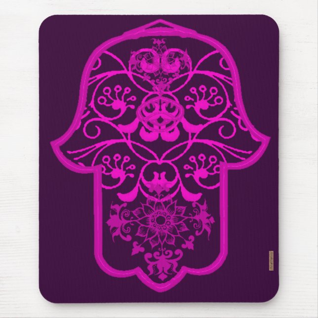 Mousepad Floral Hamsa Rosa (Frente)