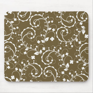 Mousepad floral marrom