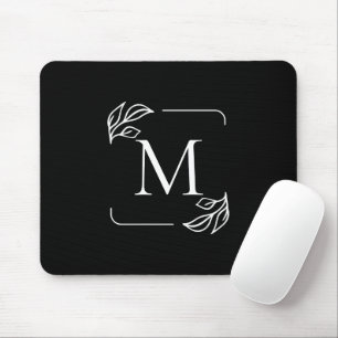 Mousepad Floral Minimalista Preto e Branco