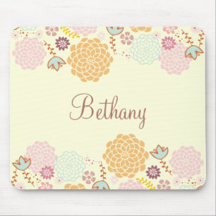 Mousepad Floral moderno extravagante feminino personalizado