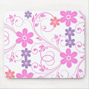 Mousepad Floral Moderno Puro e Rosa