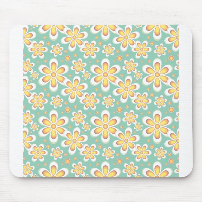 Mousepad Floral Padrão Sem Costura Flores (Frente)