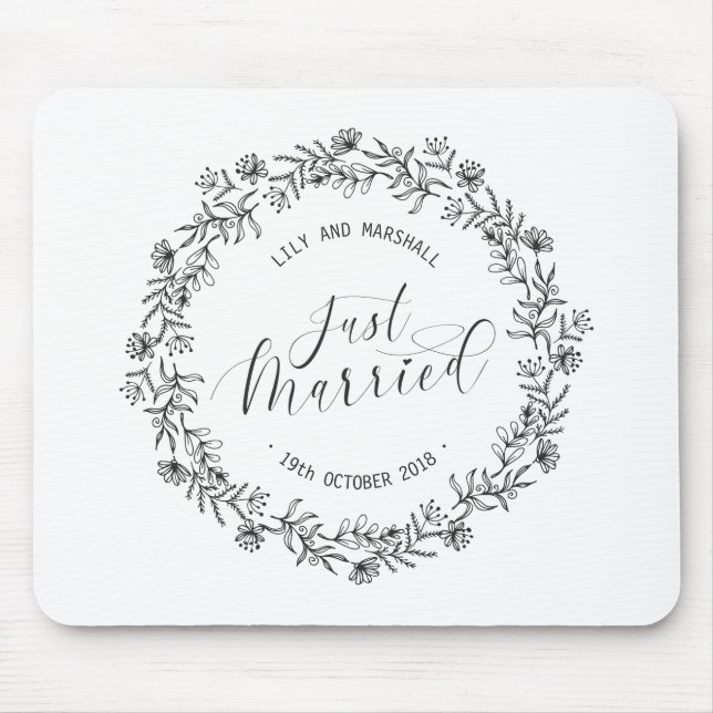 Mousepad Floral Personalizado Casamento (Frente)