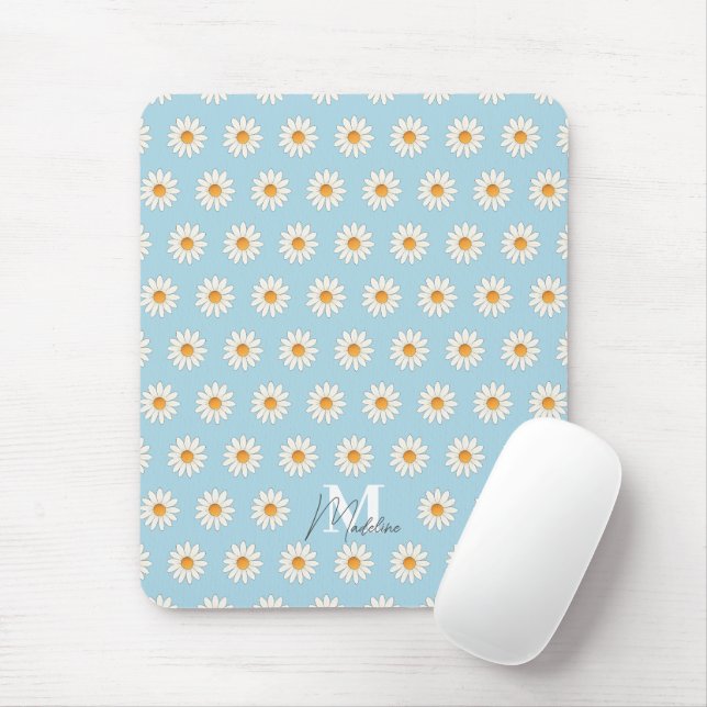 Mousepad Floral Personalizado Daisy - Nome Persona (Com mouse)