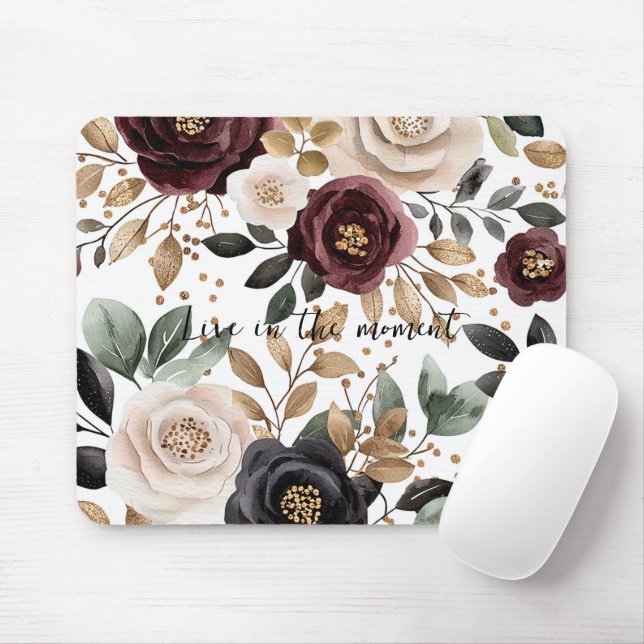 Mousepad Floral Preto da Creme (Com mouse)