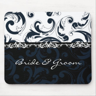 Mousepad Floral Preto e Branco