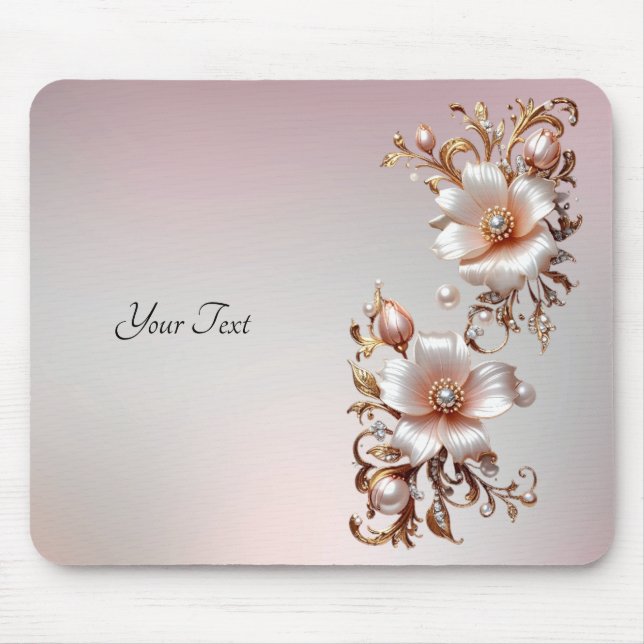 Mousepad Floral Rosa Decorativo (Frente)