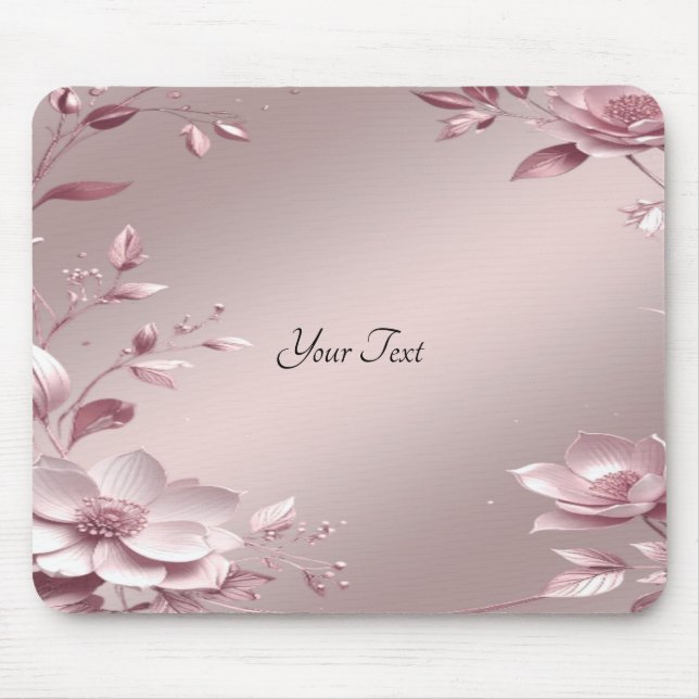 Mousepad Floral Rosa Delicada (Frente)
