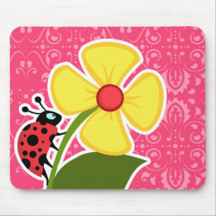 Mousepad Floral Rosa; Ladybug