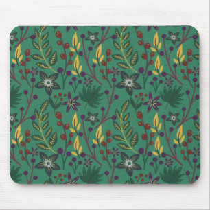Mousepad Floral sem descontinuidades flores verdes