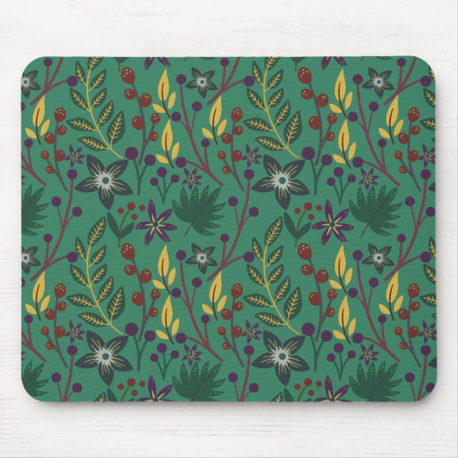 Mousepad Floral sem descontinuidades flores verdes (Frente)