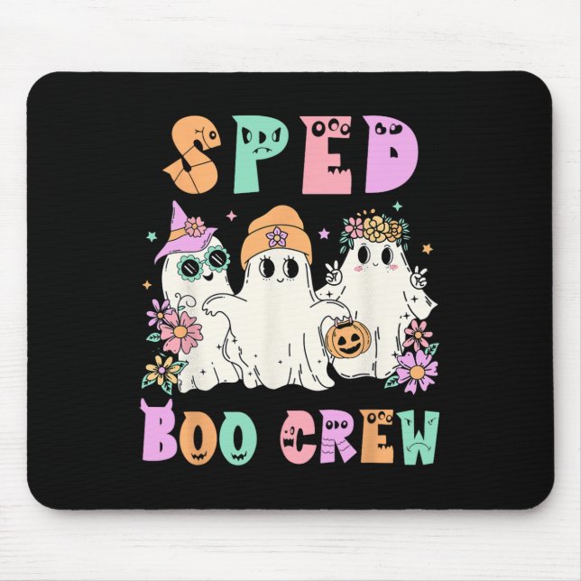 Mousepad Floral Sped Boo Crew Halloween Ghost Special Ed Sp (Frente)