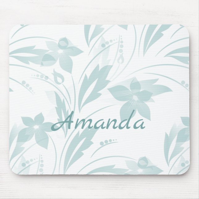 Mousepad Floral sutil em Blues (Frente)