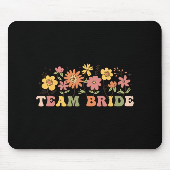 Mousepad Floral Team Bride Wildflower Wedding Bachelorette (Frente)