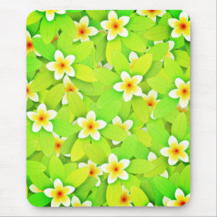 Mousepad Floral Verde Deixa Flores Amarelas Padrão-61717