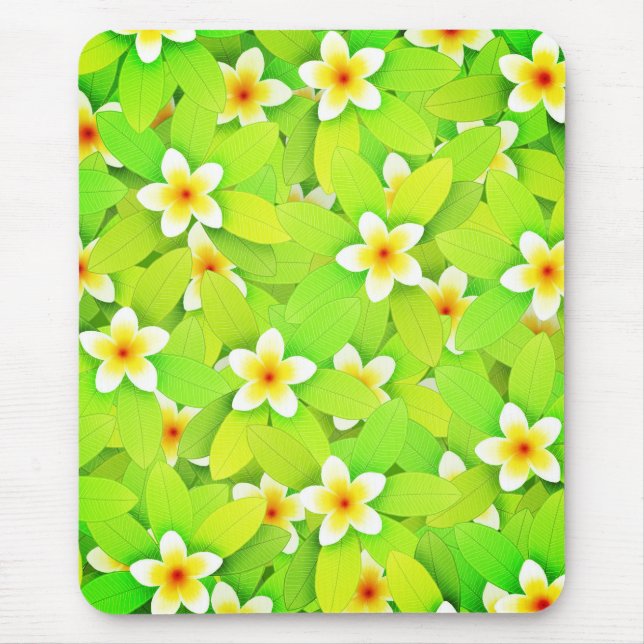 Mousepad Floral Verde Deixa Flores Amarelas Padrão-61717 (Frente)
