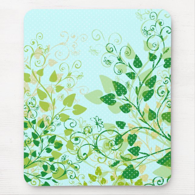 Mousepad floral verde do primavera (Frente)