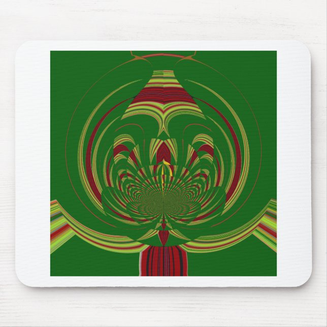 Mousepad Floral Verde. Modern Tribal Edgy design (Frente)