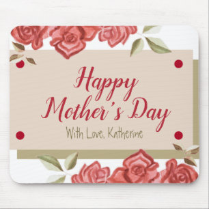 Mousepad Floral Vintage Classy Feliz dia de as mães Verde