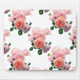 Mousepad Floral Watercolor Art Rosa Rosas Elegantes Modelo