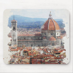 Mousepad Florence Itália Watercolor Art