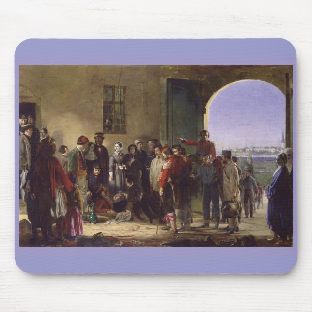 Mousepad Florence Nightingale que recebe o Scutari ferido (Frente)