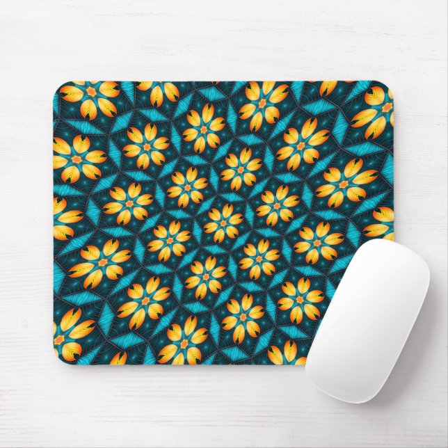 Mousepad Flores Abstrato amarelas (Com mouse)