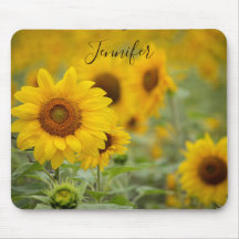 Flores Amarelas do Mouse Sunflower Personalizadas