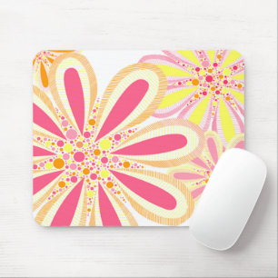 Mousepad Flores Amarelas e Rosa