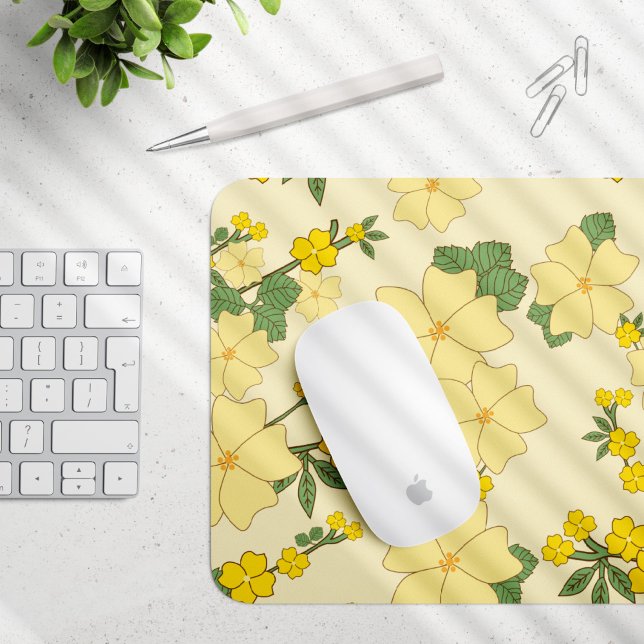 Mousepad Flores Amarelas, Padrão Floral, Padrão De Flores (Criador carregado)