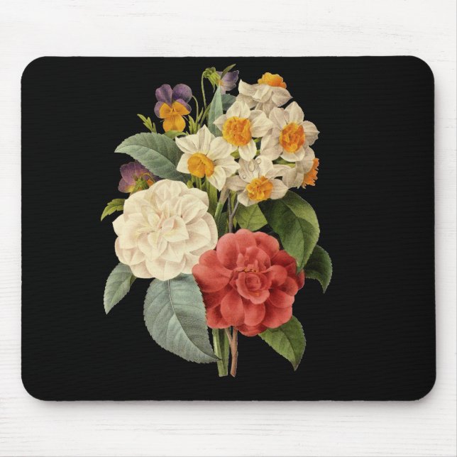Mousepad Flores Antigas, Camélias e Narcisos, Redoute (Frente)