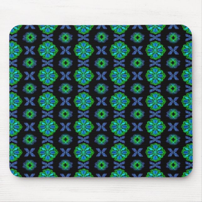 Mousepad Flores Artdeco em Estilo Retro (Frente)