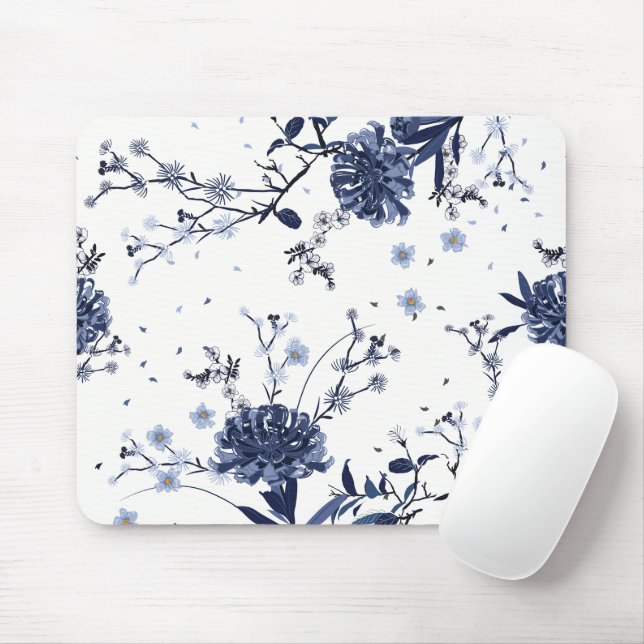 Mousepad Flores azuis (Com mouse)