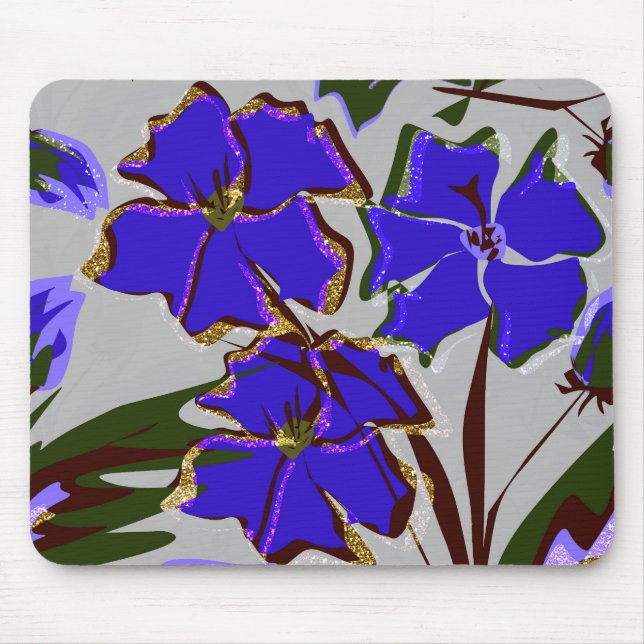 Mousepad Flores Azuis. (Frente)