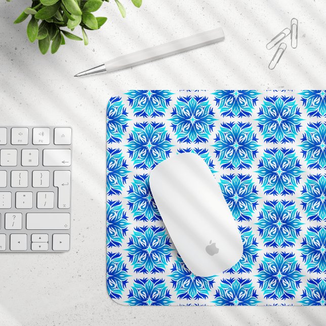 Mousepad Flores Azuis, Padrão De Flores, Padrão Floral (Criador carregado)