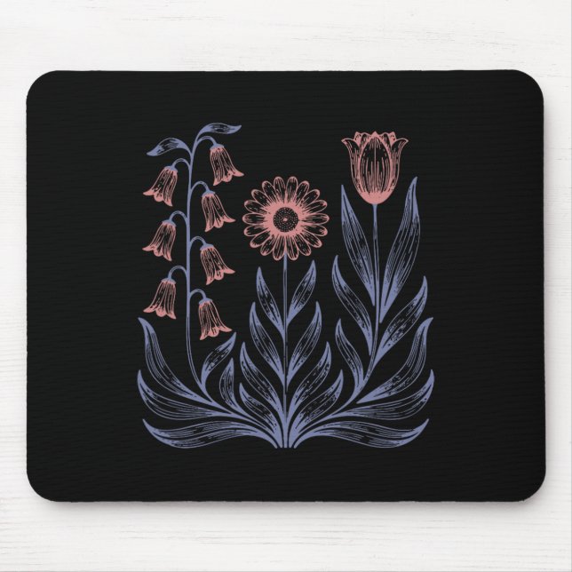 Mousepad Flores Boho Sutis Anti Trump, Voto Kamala Harris (Frente)