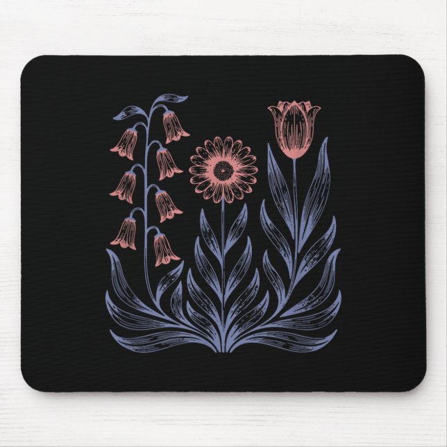 Mousepad Flores Boho Sutis Eleitora Kamala Harris Anti Trum (Frente)