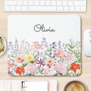Mousepad Flores Bonitas Coloridas Jardim Floral Personaliza