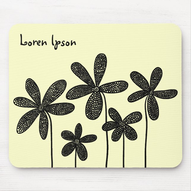 Mousepad Flores bonito - Creme (Frente)