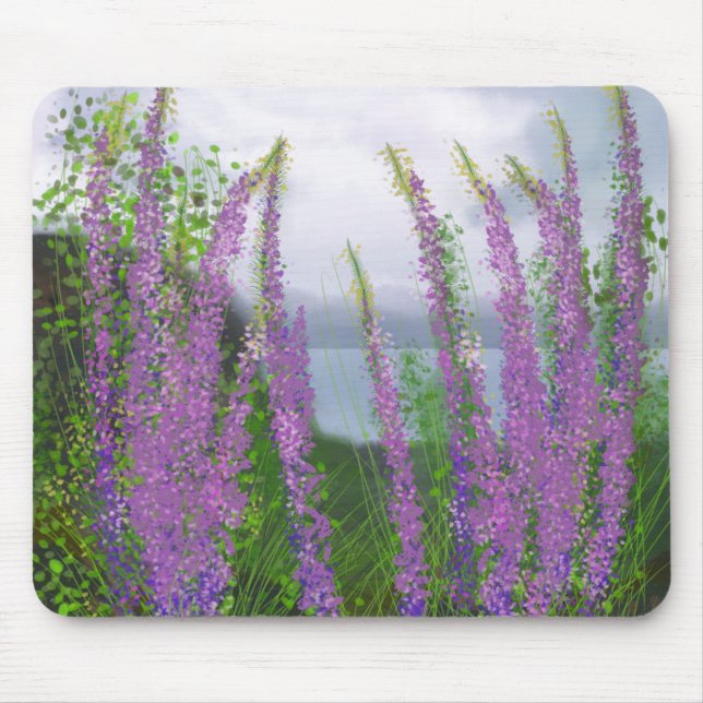 Mousepad Flores bonito De Lupina Pelo Lago (Frente)