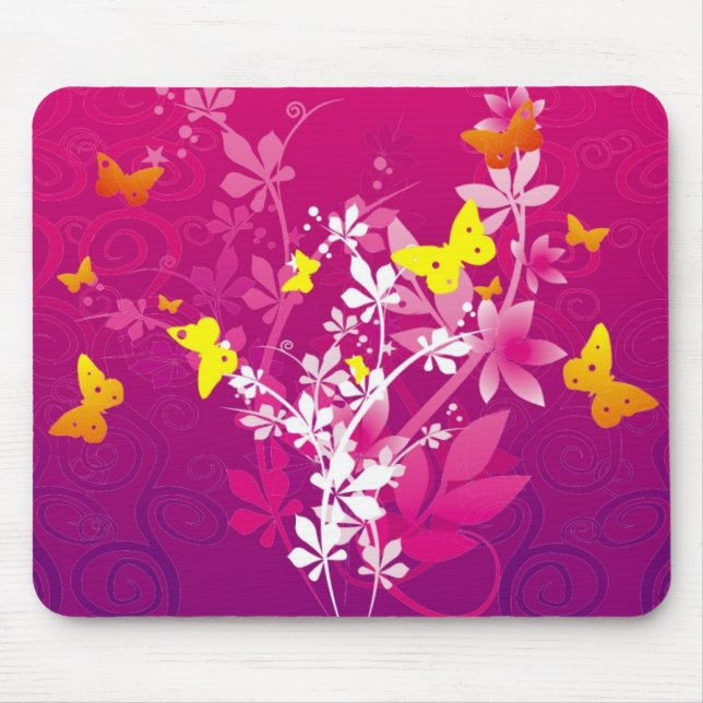 Mousepad Flores & borboletas (Frente)