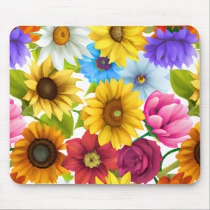Mousepad Flores Botânicas Coloridas Grande Negrito