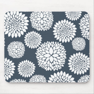 Mousepad Flores brancas azuis-chic